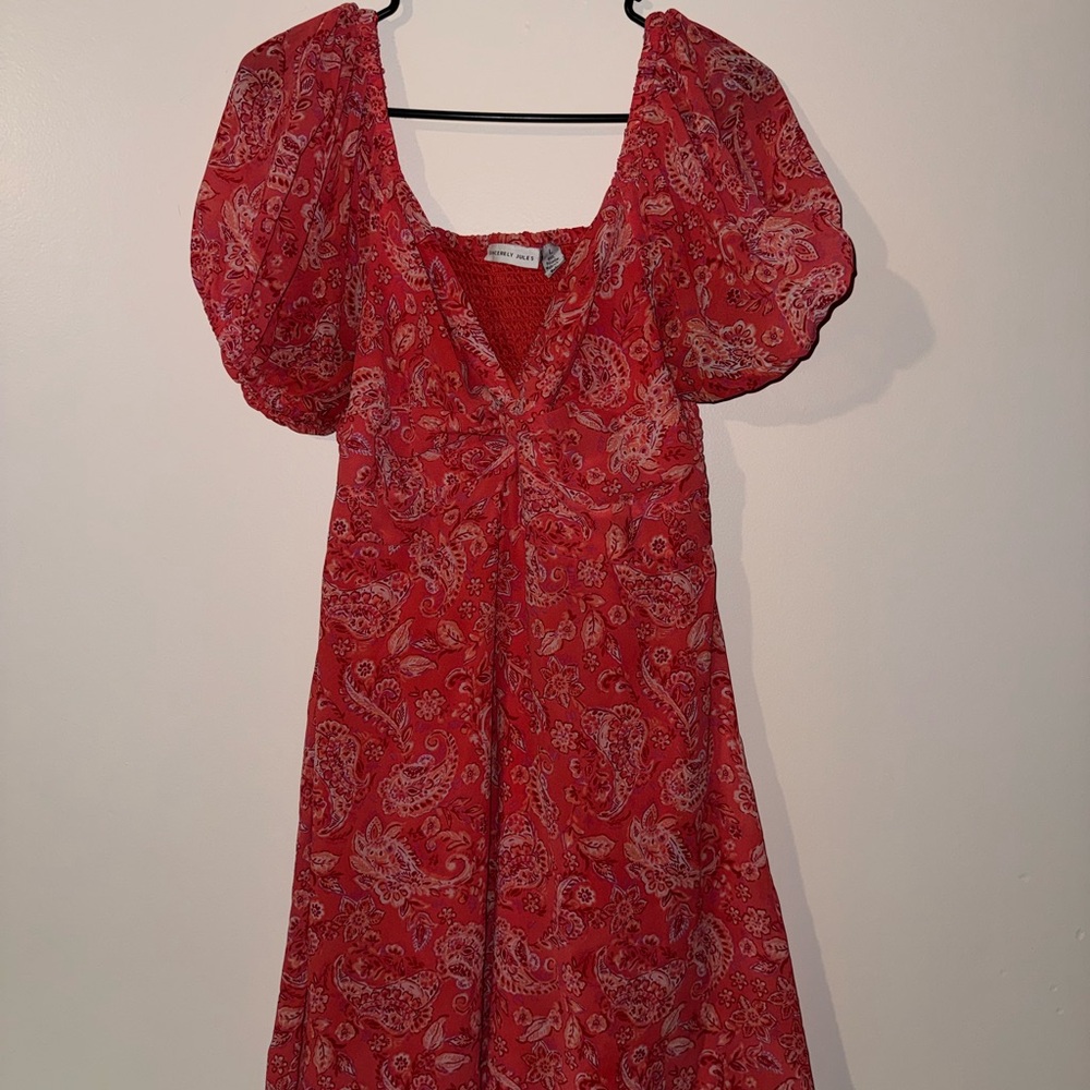 Sincerely Jules Vibrant Red Paisley Midi Dress